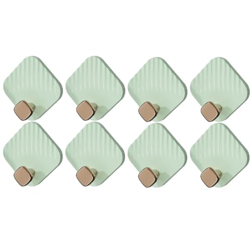Koomuao 8 Stück Hängender Wandhaken,Selbstklebend Haken Extra Stark,10 kg (max.) Wasserdicht Klebehaken,Handtuchhalter,Wandhaken Selbstklebend für Küche Bad Wand & Decke Aufhänger (Grün) von Koomuao