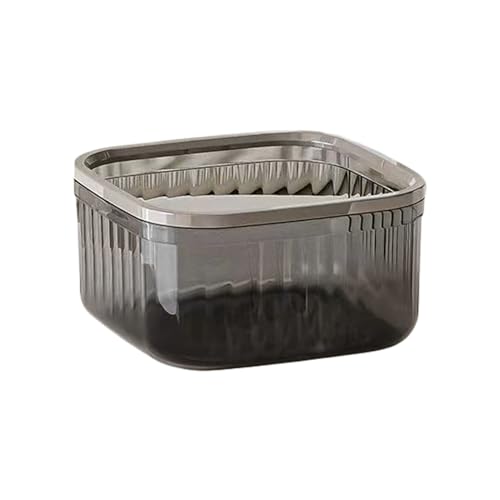 Koomuao Desktop-Mülleimer, Tischmülleimer mit Aufpoppen, Mini Abfalleimer, Plastik Tisch Mülltonne, für Küche Badezimmer Büro Schreibtisch Auto Bett Plastik Desk Bin (Schwarz-B-S) von Koomuao