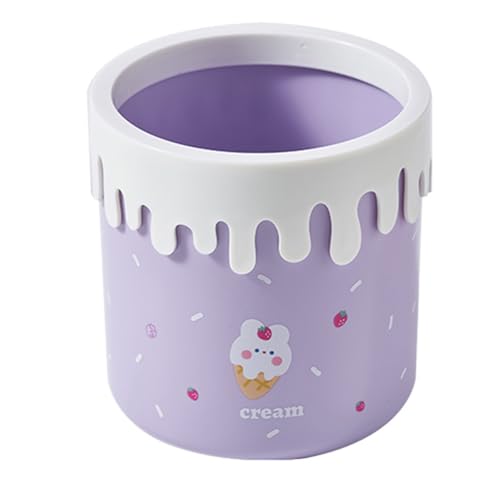 Koomuao Jumuao Mini Mülleimer,Tischmülleimer,Niedlicher Mini-Desktop-Papierkorb mit Deckel,Mini Abfalleimer,Ohne Abdeckung Mini Kosmetikeimer,Büro Tischmülleimer für Bad Küche Büro (Lila) von Koomuao