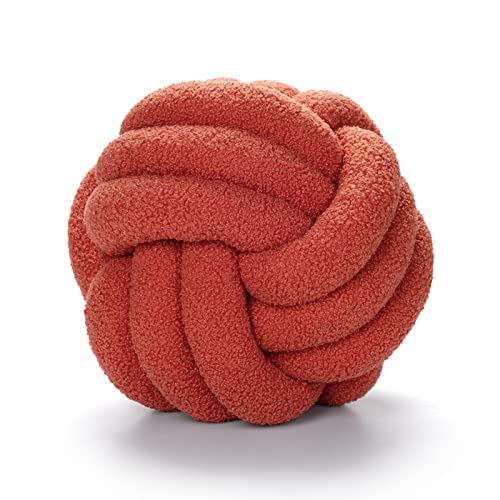 Koomuao Knotenkissen, Plüsch-Knoten-Ball-Kissen Geknotetes Kissen Sherpa Rund Weicher Knoten Ball Kissen Dekor Sofa Kissen für Schlafzimmer Wohnzimmer (22cm, Grapefruit) von Koomuao