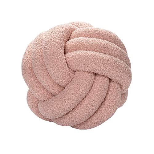 Koomuao Knotenkissen, Plüsch-Knoten-Ball-Kissen Geknotetes Kissen Sherpa Rund Weicher Knoten Ball Kissen Dekor Sofa Kissen für Schlafzimmer Wohnzimmer (22cm, Rosa) von Koomuao