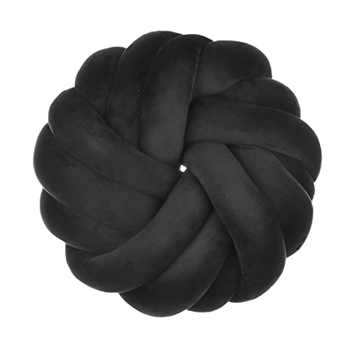 Koomuao Knotenkissen Ø 35 cm Knoten-Ball-Kissen Kreativität Zierkissen Baby Bett Zimmer Dekor Spielzeug Handgemachtes Geknotetes Kissen (Schwarz) von Koomuao