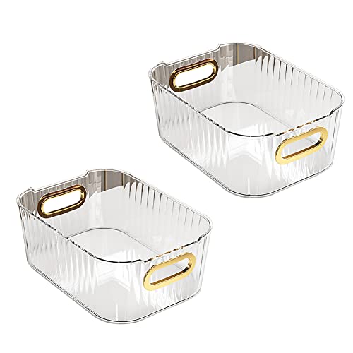 Koomuao Kunststoff Aufbewahrungsbox, 2er Set Schminktisch organizer mit Griffen,aufbewahrung badezimmer organizer,kosmetik organizer für Küche, Schrank, Büro, Bad, Spielzeug (Weiß-(17.7x24.4x9.1cm)) Koomuao Kunststoff Aufbewahrungsbox, 2er Set Schminktisch organizer mit Griffen,aufbewahrung badezimmer organizer,kosmetik organizer für Küche, Schrank, Büro, Bad, Spielzeug (Weiß-(17.7x24.4x9.1cm)) von Koomuao