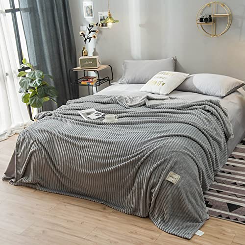 Koomuao Kuscheldecke Fleecedecke Flanell Decke Einfarbig Wohndecken Mikrofaser Tagesdecke Warme Fleecedecke Sofadecke/Couchdecke Gemütlich (Grau, 150*200cm) von Koomuao