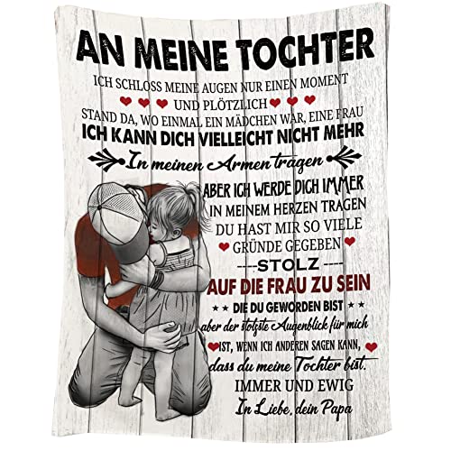 Koomuao Kuscheldecke Personalisierte Decke An Meine Tochter/Sohn Weich Mikrofaser Flanelldecke Ermutigung und Liebe von Mama und Papa zu ihrer Tochter 150 * 200cm (An Meine Tochter - 2) von Koomuao