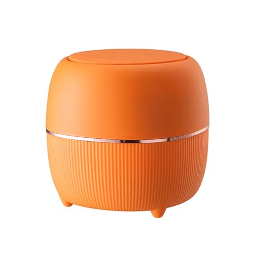Koomuao Tisch Mülleimer,Mini Desktop-Mülleimer,Tischmülleimer Klein mit Deckel Badezimmer Mülleimer Papiermülleimer für Bad, Küche, Tragbar Süßer Cartoon-Stil Abfallbehälter (Orange) von Koomuao