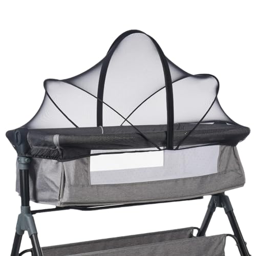 Koomuao Universal Moskitonetz für Babybett,Mückennetz für Babybetten, Stabil Insektenschutz für Reisebett mit Reißverschluss,für schnellen und einfachen Zugang zu Ihrem Baby (Schwarz, 100 * 55cm) von Koomuao