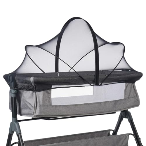 Koomuao Universal Moskitonetz für Babybett,Mückennetz für Babybetten, Stabil Insektenschutz für Reisebett mit Reißverschluss,für schnellen und einfachen Zugang zu Ihrem Baby (Schwarz, 110 * 65cm) von Koomuao