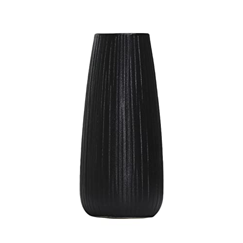 Koomuao Vasen Schwarz,Blumenvasen aus Keramik,Vase für Pampasgras Ideal Zur Lagerung von Blumen&Anderen Deko,Blumenvase Deko Wohnzimmer, Schlafzimmer (Schwarz) von Koomuao