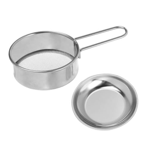 Koonafy Mehlsieb Edelstahlsieb Feinmaschensieb Fein Küchensieb, Mini Rundes Mehlsieb 304 Edelstahl Fein 40 Mesh Kleines Professionelles Mehlsieb für Bäckereien und Konditoreien zu Hause von Koonafy