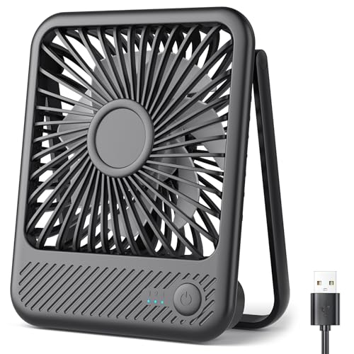 Koonie USB Ventilator, Mini Ventilator USB Tischventilator leise Klein, Starker Exquisit Lüfter, 3 Geschwindigkeiten, Ruhig-35dB,180 Grad Drehung Desk Fan für Schreibtisch Zuhause Büro, Starke Winde von Koonie