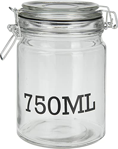 Vorratsgläser für Nudeln, Fassungsvermögen aufgedruckt, luftdichter Einmachglas-Verschluss, glas, 750 ml von Koop