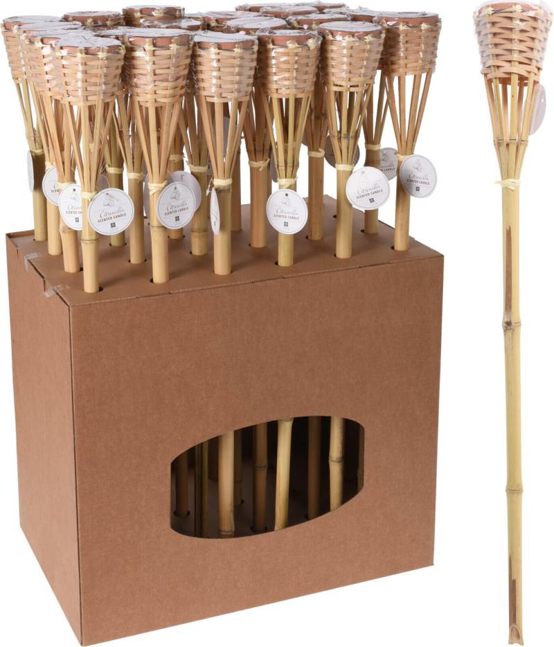 Bambusfackel mit Windlicht, citronella von Koopman - AM63