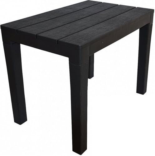 Koopman International B.V. Sitzbank Gartenbank Bank 60x40x45cm Schwarz Holzoptik Kunststoff Garten Terrasse Balkon Verande 0150 von PGONA