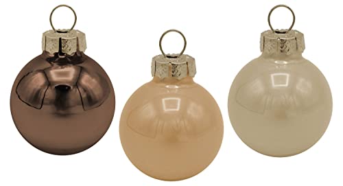 Koopman International b.v Christbaumschmuck Weihnachtskugeln Braun Gold Mix Glas Ø 2,5 cm Deko 24 Stück von Koopman International b.v