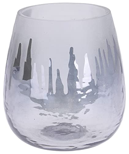 Koopman International b.v Kerzenhalter Teelichthalter Glas Grau Silber Weiß Schnee Eiszapfen Teelichtglas Advent Weihnachten Tischdeko Deko von Koopman International b.v