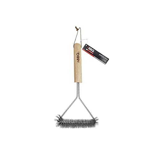 grillbürste mit Holzgriff 34 cm 1 stück Silber Unisex von Koopman International