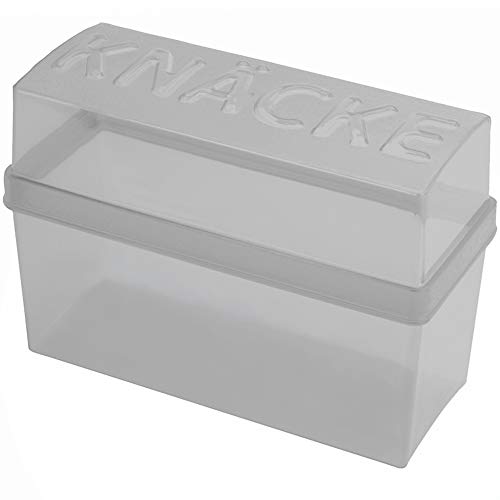Knäckebrotdose Knäckebrotbox, hochwertiger Kunststoff, ca. 19 x 8 x 13.5 cm, hellgrau/weiß transparent, 1 Stück von Koopman International