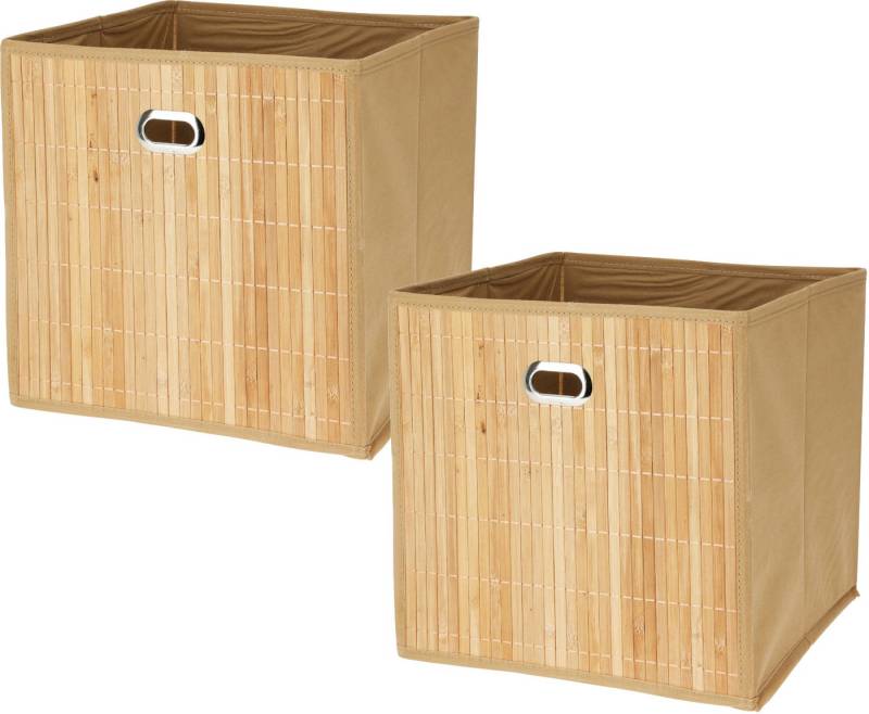 Koopman Aufbewahrungsbox Schrankbox Organizer 31x31x31cm Schrankkiste Faltkiste (2 St), 2er Set, Hellbraun, Regal, Faltbar, Aufbewahrungsbox von Koopman