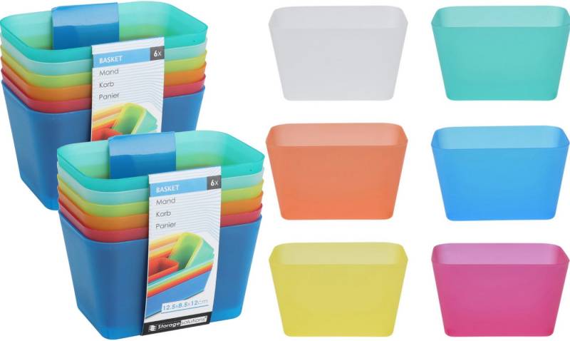 Koopman Aufbewahrungsbox Bunt (12 St), 12 Stk, Bastelbox, Puzzlebox, Vielseitig, Box von Koopman