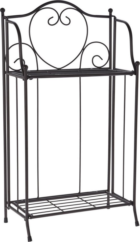 Koopman Blumenständer Pflanzenregal Gartenregal Blumenregal Klappregal (1 St), 65x34x18cm, Metall, 2 Ebenen, Klappbar, Gummigleiter von Koopman