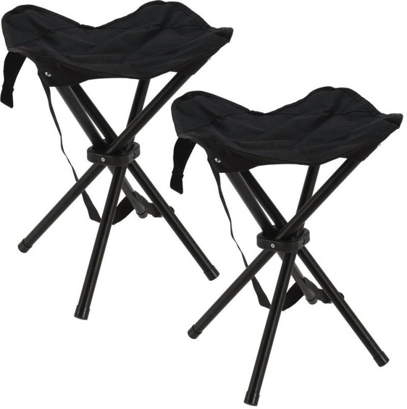 Koopman Campinghocker Schwarz (2 St), Klapphocker, 2er Set, Angeln Garten, Tragetasche von Koopman