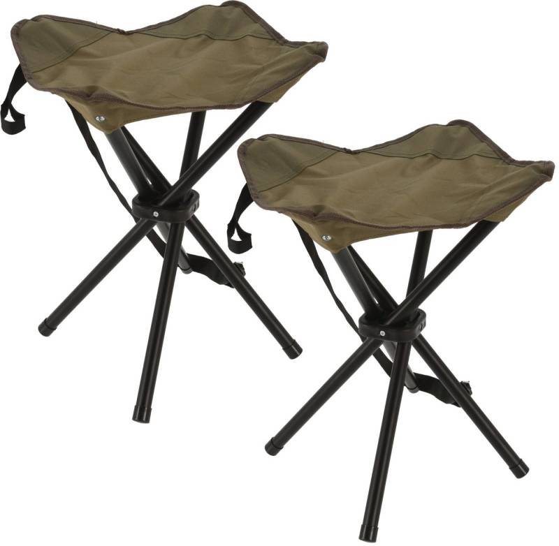 Koopman Campinghocker Taupe (2 St), Klapphocker, 2er Set, Angeln Garten, Tragetasche von Koopman