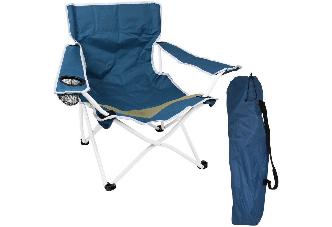 Koopman Campingstuhl Strandstuhl Blau, Angelstuhl Faltstuhl Outdoor Klapphocker Sonnenstuhl Stuhl von Koopman