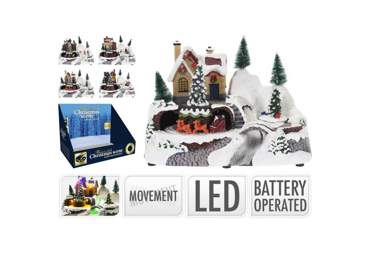 Koopman Dekofigur Deko Weihnachten-Szene LED – 8er Set Koopman Dekofigur Deko Weihnachten-Szene LED – 8er Set von Koopman