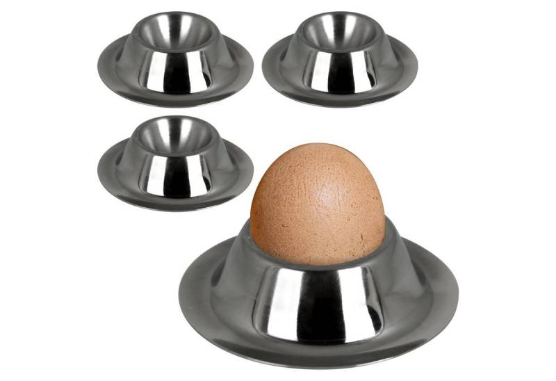 Koopman Eierbecher Eierständer Edelstahl Eihalter Eier Becher 4 Stück, (4er Set), Frühstücksset Eibecher Eierständerset Ständer Frühstücksgeschirr von Koopman