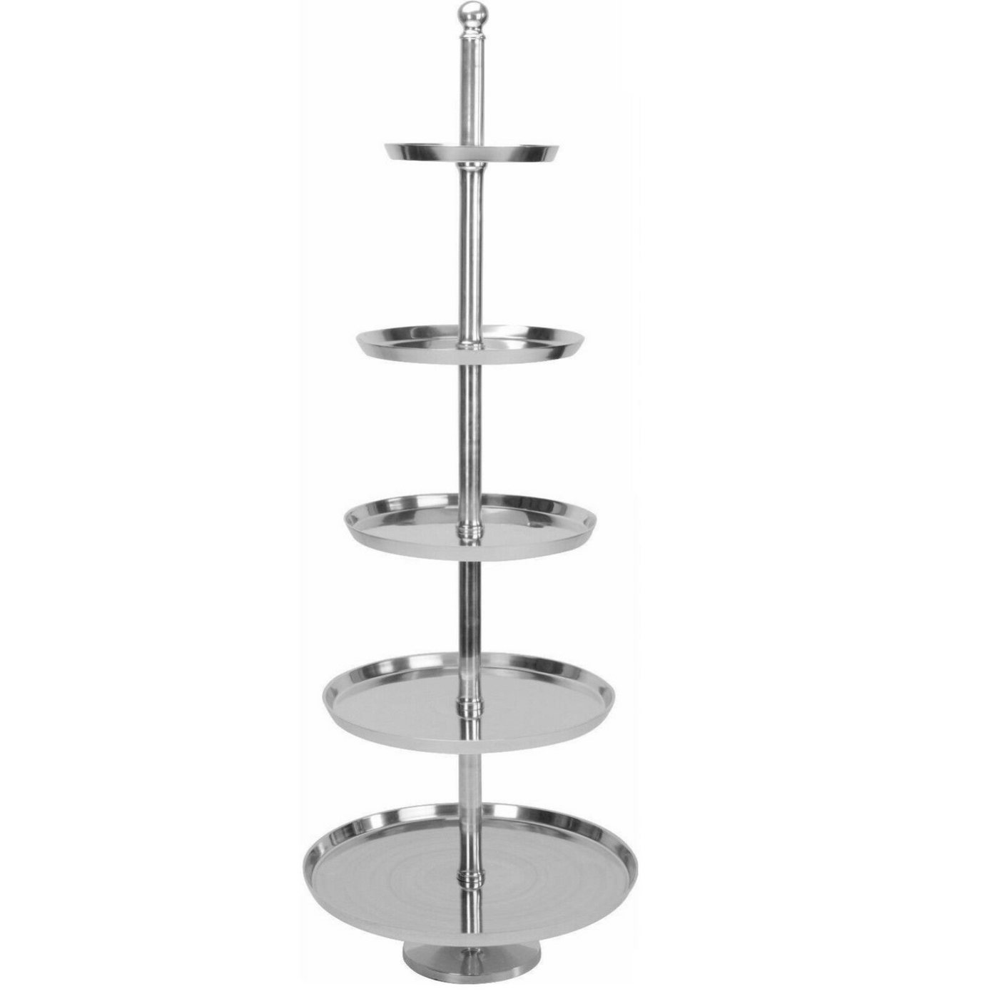 Koopman Etagere Silber, Aluminium, (1-tlg), Serviertablett, Servierständer, Etagenständer, Aluminium von Koopman