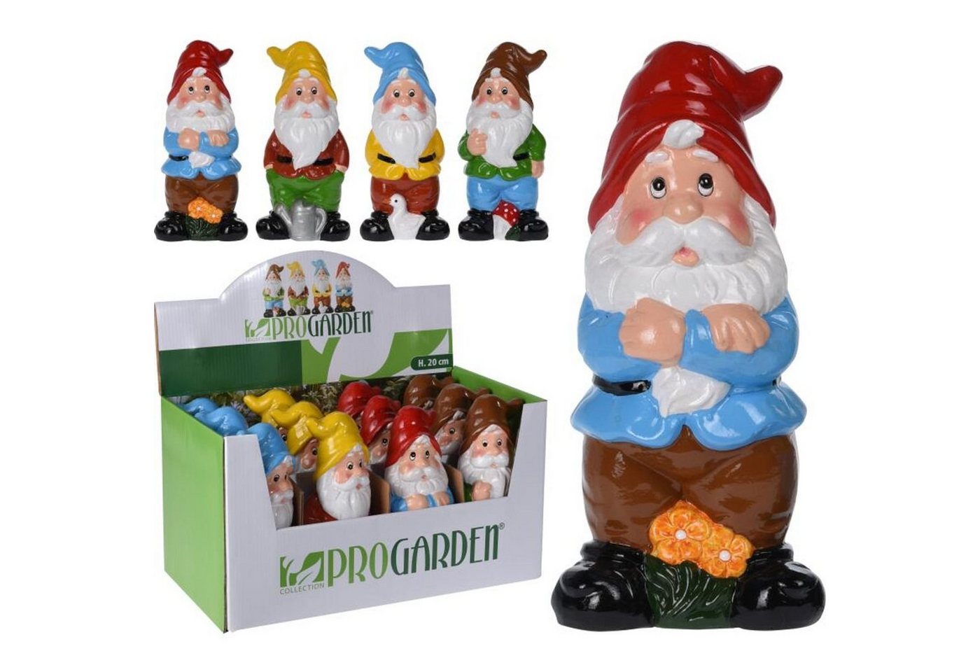 Koopman Gartenfigur 12x Gartenzwerg 20cm aus Keramik Dekoration Outdoor Figuren von Koopman