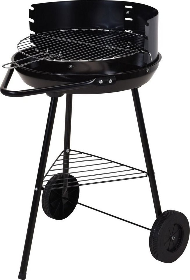 Koopman Holzkohlegrill Grillwagen schwarz mit Räder Gartengrill Holzkohlegrill Standgrill von Koopman
