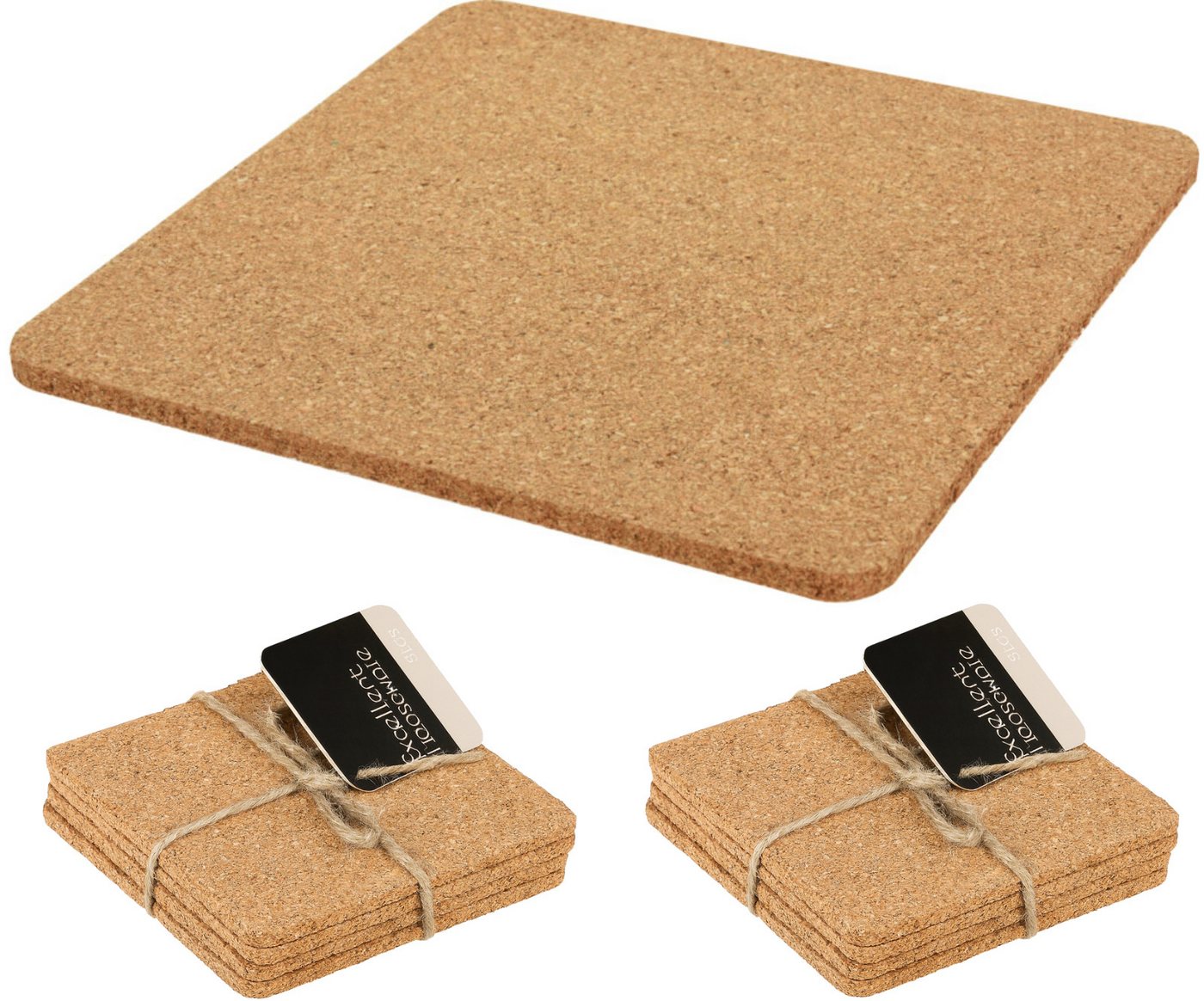 Koopman Getränkeuntersetzer Glasuntersetzer Untersetzer Tassenuntersetzer 9,5x9,5cm, 12-tlg., 12tlg, Kork, Eckig Koopman Getränkeuntersetzer Glasuntersetzer Untersetzer Tassenuntersetzer 9,5x9,5cm, 12-tlg., 12tlg, Kork, Eckig von Koopman