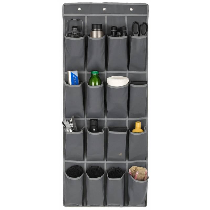 Koopman Hängeregal Organizer Türregal Hängeorganizer Campingregal 110x45cm, 1-tlg., 16 Fächer, Fächer 23x10x8cm (HxBxT), Polyester, Inkl. 3 Metallhaken von Koopman