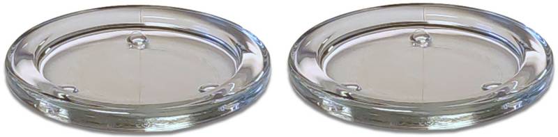 Koopman Kerzenhalter Transparent (2er-Set, 2 St), 2er Set, Glasteller, Kerzenteller, Kerzenständer, Ø10cm von Koopman