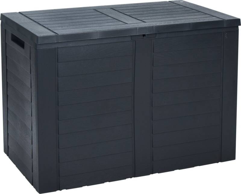 Koopman Kissenbox Auflagenbox Gartenkiste Gartentruhe 75X44X53 cm Bausatz Montage (1 St), Einfaches Stecksystem, Anthrazit, 190 Liter, Kunststoff, mit Deckel von Koopman
