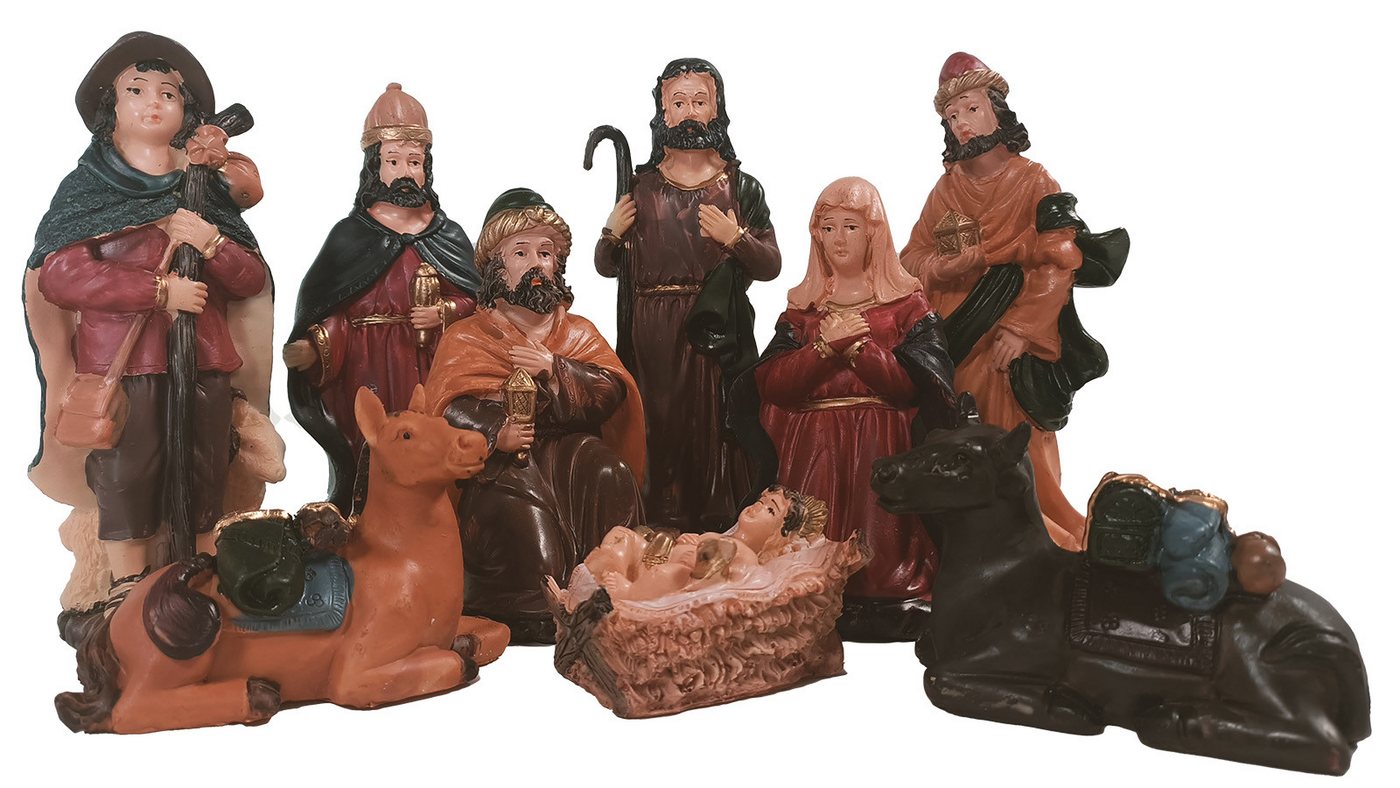 Koopman Krippenfigur Bunt (9 St), 9-teilig, Figuren, Krippenset, Weihnachten, Weihnachtsfiguren von Koopman