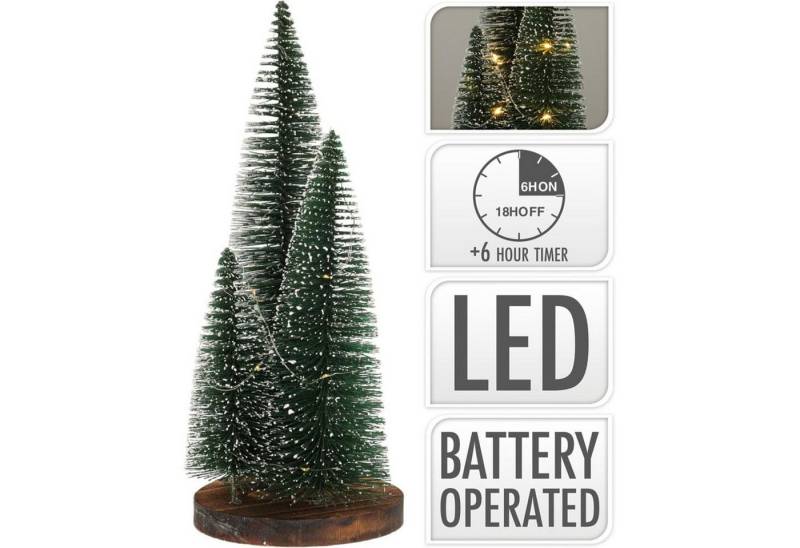 Koopman Künstlicher Weihnachtsbaum LED Weihnachtsbaum 3er Set 40 cm Holzsockel 12er Set Koopman Künstlicher Weihnachtsbaum LED Weihnachtsbaum 3er Set 40 cm Holzsockel 12er Set von Koopman