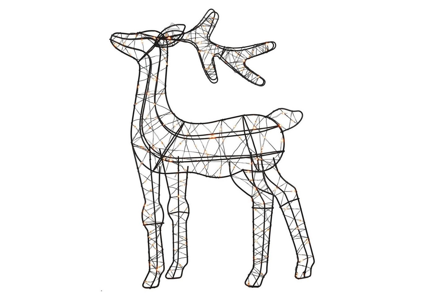 Koopman LED Dekofigur RUDI, H 55 cm, Schwarz, Kunststoff, Timerfunktion, LED fest integriert, Batteriebetrieben von Koopman