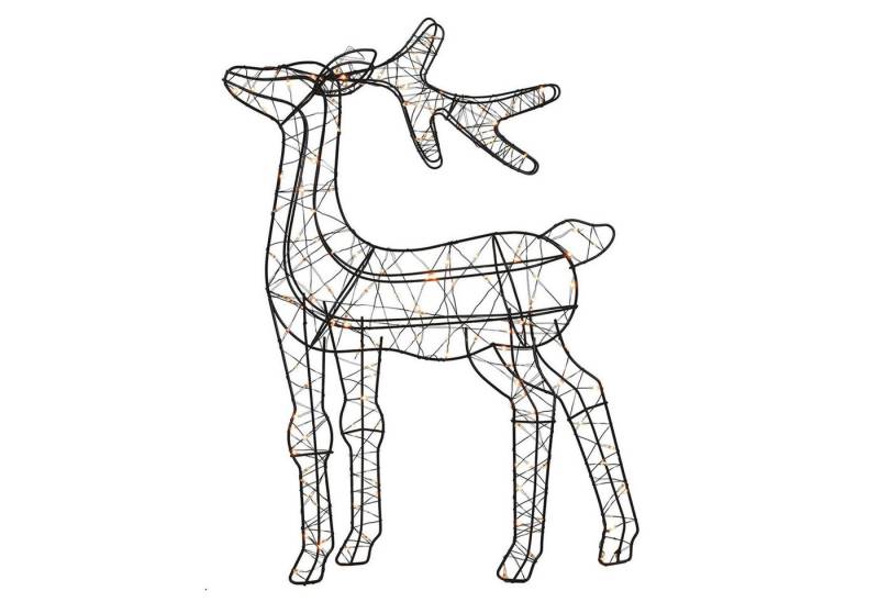 Koopman LED Dekofigur RUDI, H 55 cm, Schwarz, Kunststoff, Timerfunktion, LED fest integriert, Batteriebetrieben von Koopman