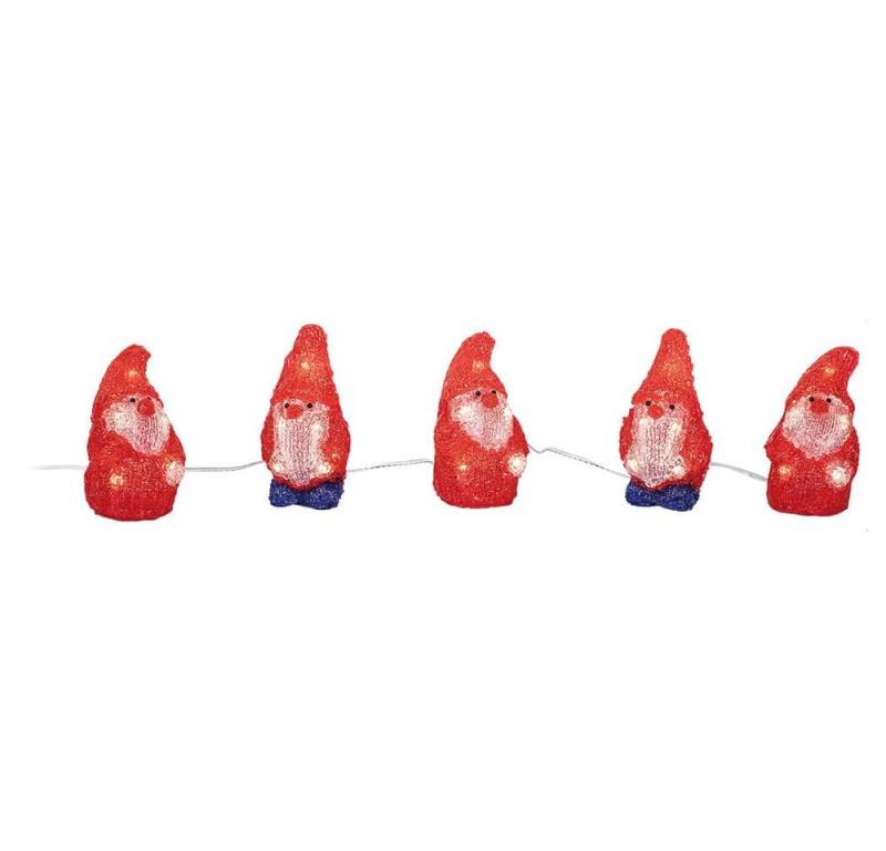 Koopman LED-Lichterkette LED-Zwerge Weihnachtsmänner, 40 warmweiße LEDs, 5er-Set von Koopman