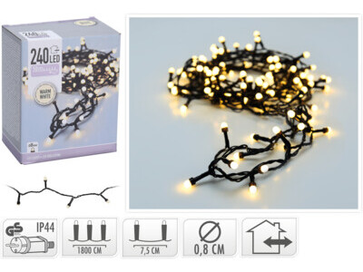 Koopman Lichterkette 240 LED warmweiß 18 m Länge von Koopman