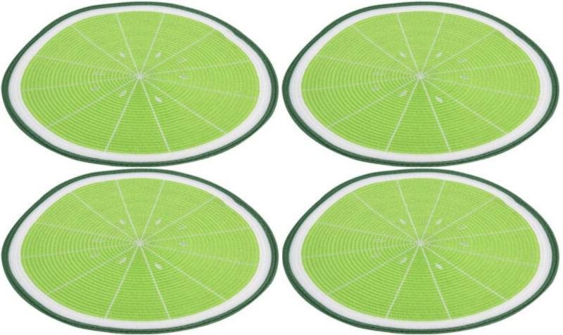 Koopman Platzset Tischset Platzteller Tischset Tischdeko Frucht, (4-St), 4 Stk, Limette, Ø 38cm, Polyester, Esstisch von Koopman
