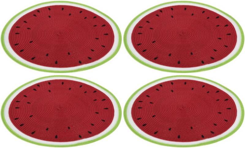 Koopman Platzset Tischset Platzteller Tischset Tischdeko Frucht, (4-St), 4 Stk, Melone, Ø 38cm, Polyester, Esstisch von Koopman