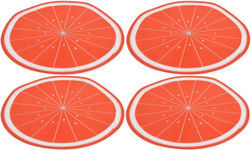 Koopman Platzset Tischset Platzteller Tischset Tischdeko Frucht, (4-St), 4 Stk, Orange, Ø 38cm, Polyester, Esstisch von Koopman