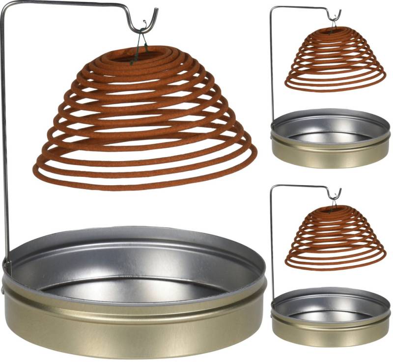 Koopman Räucherstäbchen-Halter Silber, (3 St), 3er Set, 3 Räucherspiralen pro Set, Citronella, Dose, Insektenschutz von Koopman