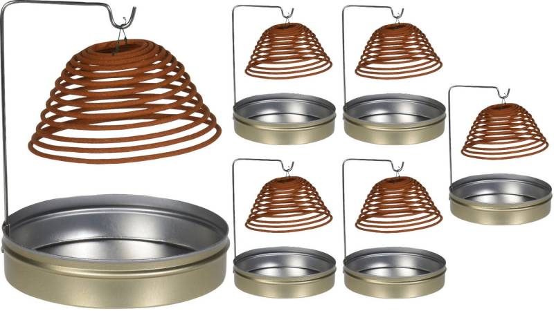 Koopman Räucherstäbchen-Halter Silber, (6 St), 6er Set, 3 Räucherspiralen pro Set, Citronella, Dose, Insektenschutz von Koopman