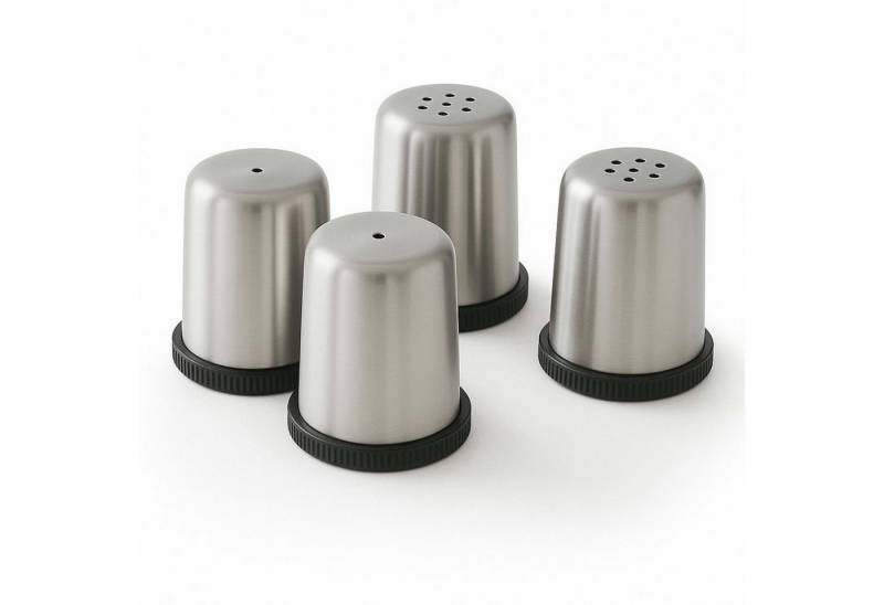 Koopman Salz- / Pfefferstreuer Salzsteuer Pfefferstreuer Gewürzstreuer Kochutensilien 4tlg Streuer, (2-tlg), Edelstahl, je 50ml, 4x5cm, 4 Streuer, Schlicht von Koopman