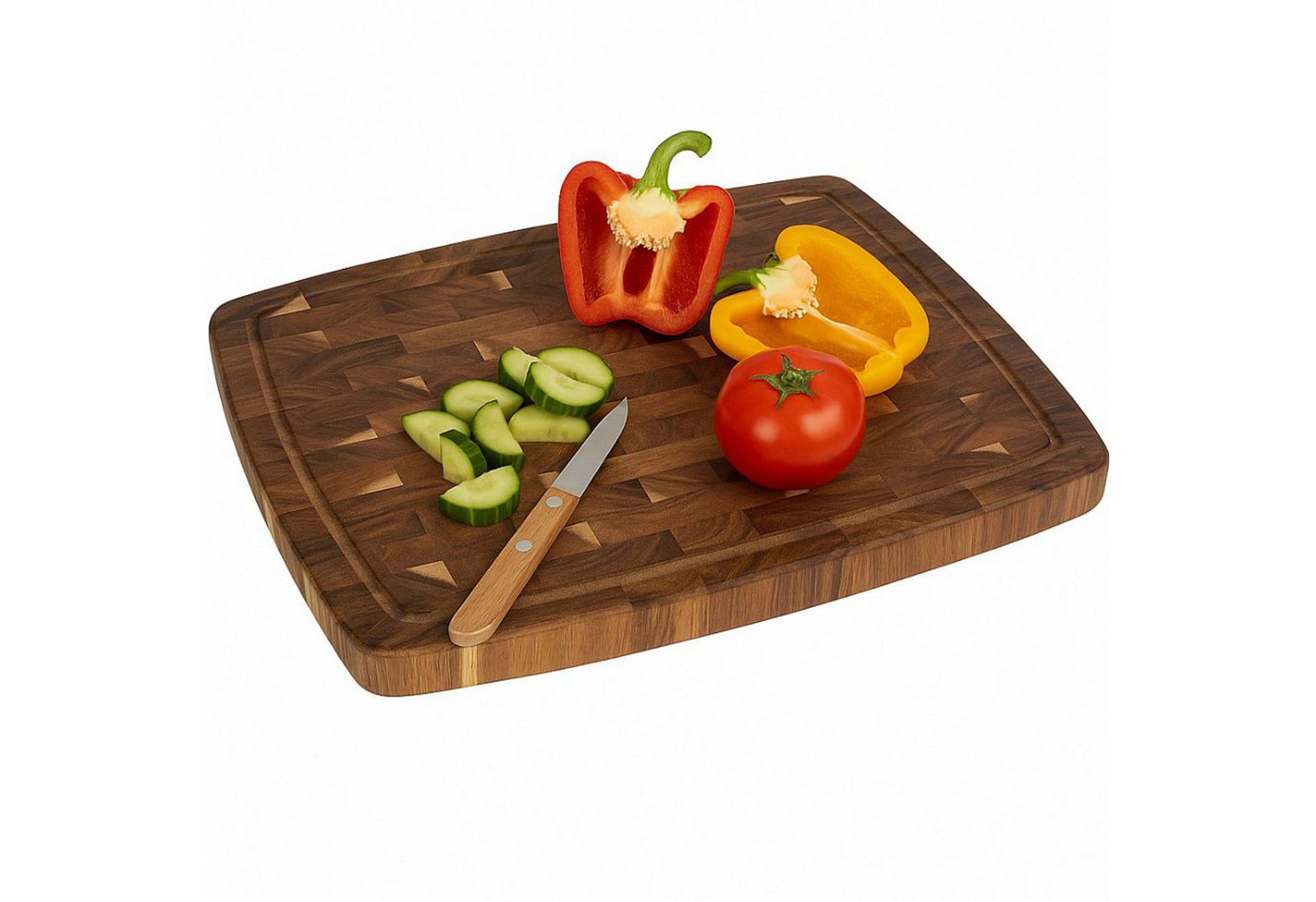 Koopman Schneidebrett Holzbrett Küchenbrett Servierbrett Akazie 46x36cm, Holz, (1-St), Saftrille, Stabil & Langlebig, Naturholz, Verformungsbeständig, Braun von Koopman